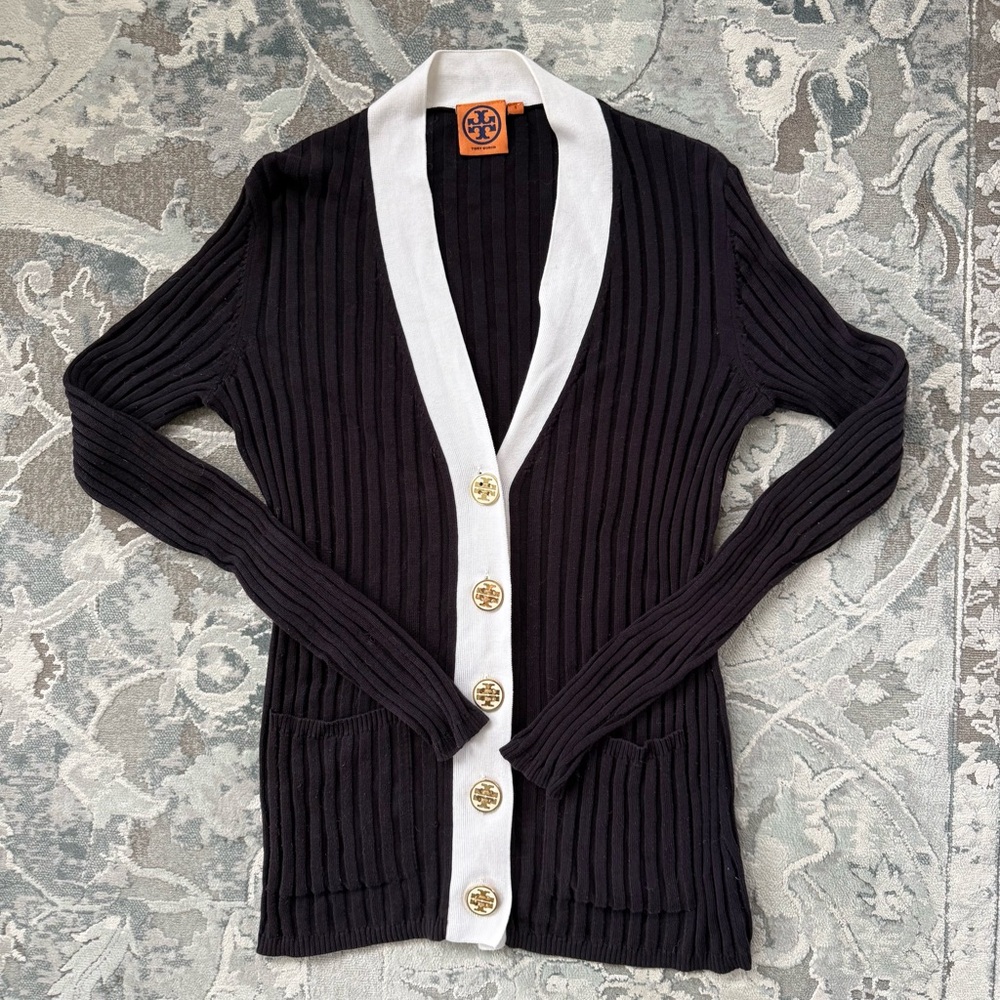 Tory Burch Ribbed Cardigan - Picture 2 of 8